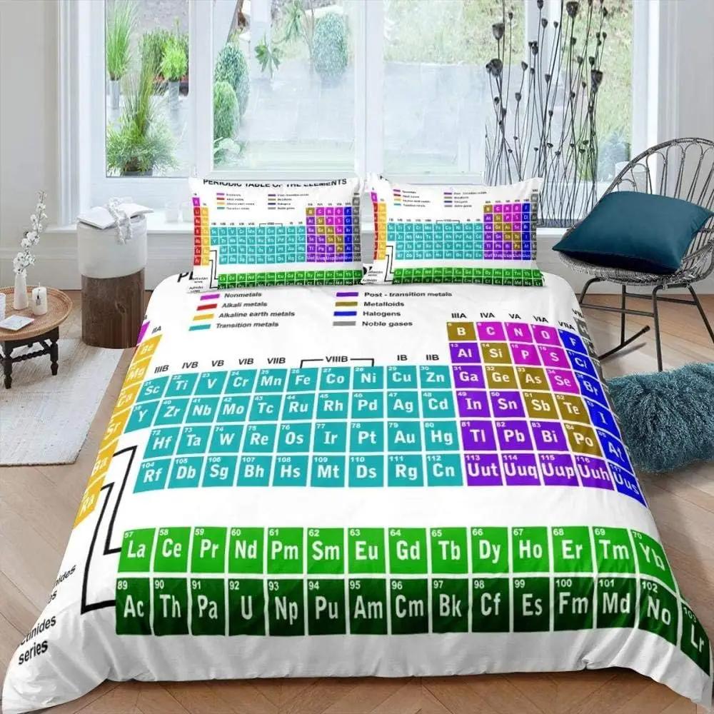 Periodic Table Of Elements Duvet Cover Twin Queen Science Theme Bedding Set For Chemistry Lovers Teens Kids Back To School Gifts