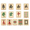 1set 13pcs 13 Styles Mahjong Alloy Enanel Beads Rectangle Light Golden Mixed Color 10.5x8.5x4mm Hole: 1.6mm 1pc/style