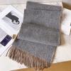 Шарфы из 100% чистой шерсти для мужской осени и зимы, серый двусторонний, высококачественный подарок для парня, мужская кашемировая шаль