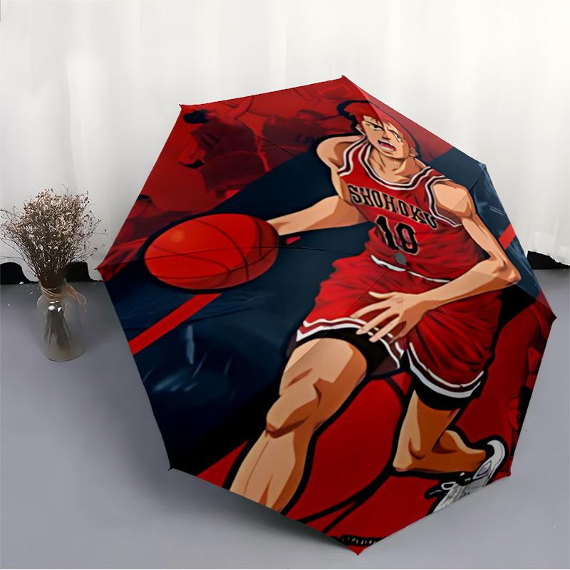 1 шт. Зонт SLAM DUNK с автоматическим открытием/закрытием   Компактный дорожный зонт, 8 спиц, прочный, идеально подходит для женщин и мужчин    a0923174