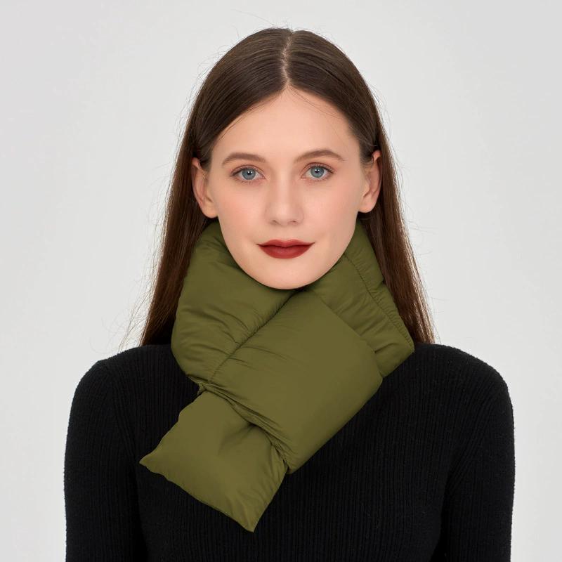WTEMPO Autumn Winter Water-proof Scarves Couple Neck Protection Warm Cold-proof Windproof Cross Scarves Solid Color Elegant Soft Thick Casual Scarves