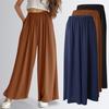Women Cotton Elastic Breathable Wide Leg Pants Summer Straight Leg Loose Trousers