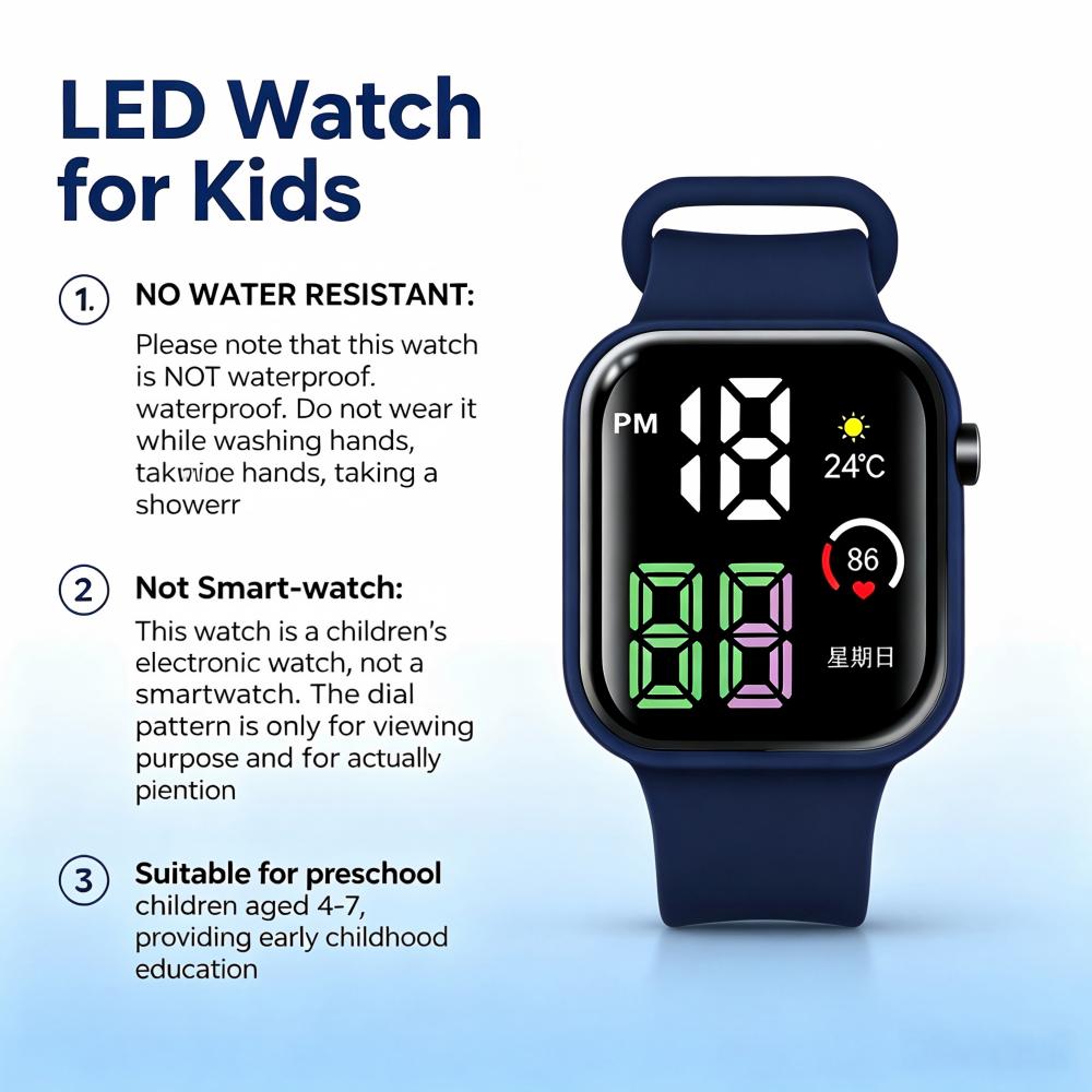 LED Watches for kids Women Men Luminous LED Digital Wristwatches Children Boys Girls Student Electronic Watch Clock