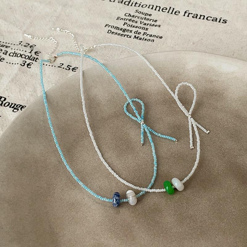 Дизайнерское ожерелье с пончиком и бусинами из миллета, женская свежая мода, темперамент, элегантная универсальная цепочка на шею, цепочка на ключицу