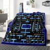 1pc Pacman Maze Adventure flannel Blanket for Super Soft Cute Comfort Blanket for Travel Bedding Couch Sofa Blanket Y73058