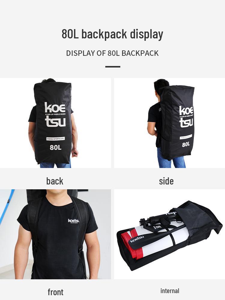 KOETSU 105L Paddleboard Backpack: Inflatable SUP Double Shoulder Large Capacity Carry Bag