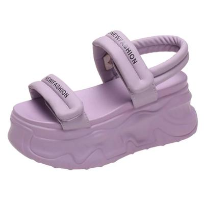 Модные женские сандалии на платформе НОВЫЕ Летние дизайнерские на плоской подошве Массивные туфли 8 см Застежка-липучка Пляжные шлепанцы Женские Гладиаторские Спортивные Сандалии