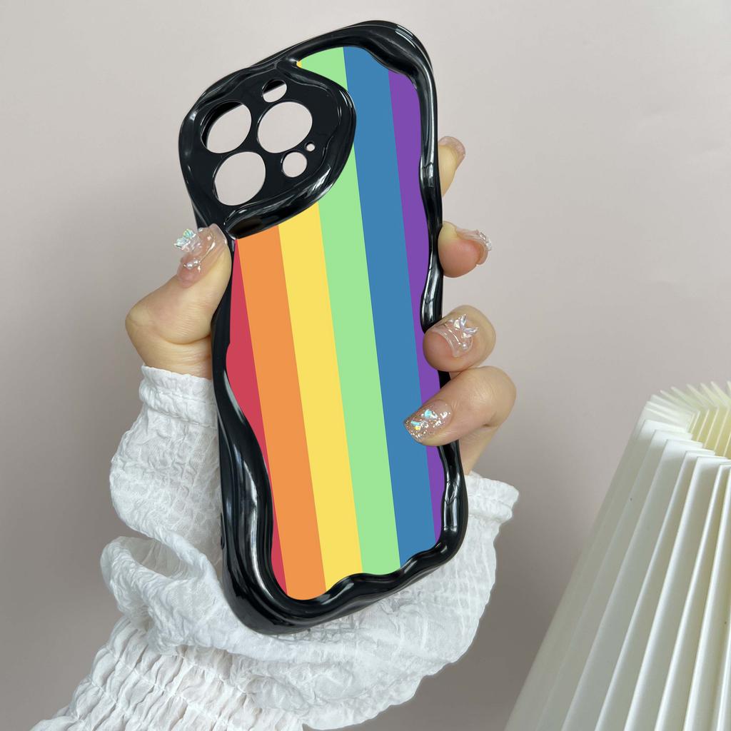 Ae93 Радужный художественный дизайн защитные чехлы для телефонов Apple iPhone 16 15 14 13 Pro Max 11 12 mini XR 7 8 6s Plus XS Max SE Wave TPU задняя крышка