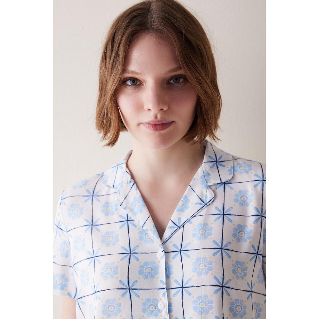 Base Lily Off-white Shirt Pajama Set