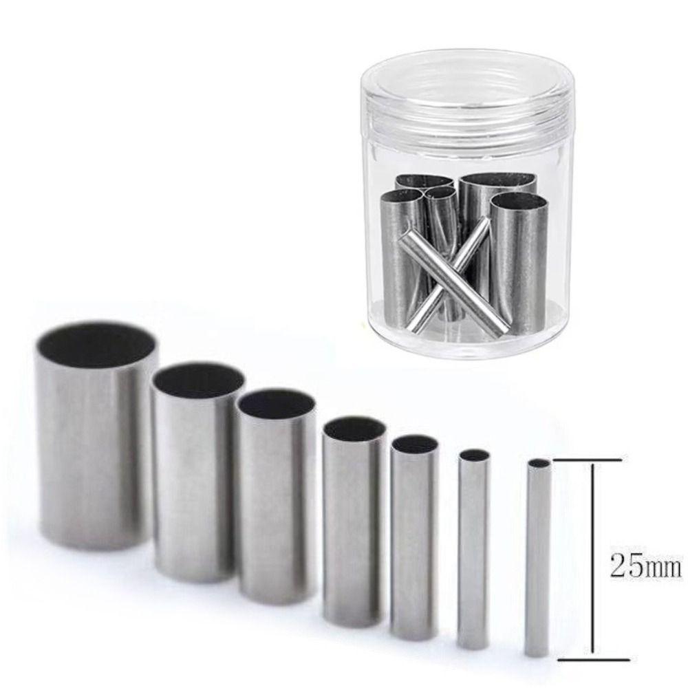 7pcs/set Metal Hole Hollow Round Cutter Round Shape with Storage Box Ceramic Cutting Mould Hollow Punch Pottery Tools