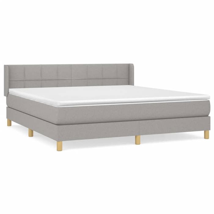 3130289 vidaXL Divan Bed with Mattress Light Grey 180x200cm Fabric