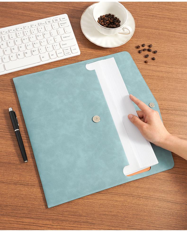 Waterproof Leather A4 Student File Envelope - Large Capacity, Durable Stationery Bag
