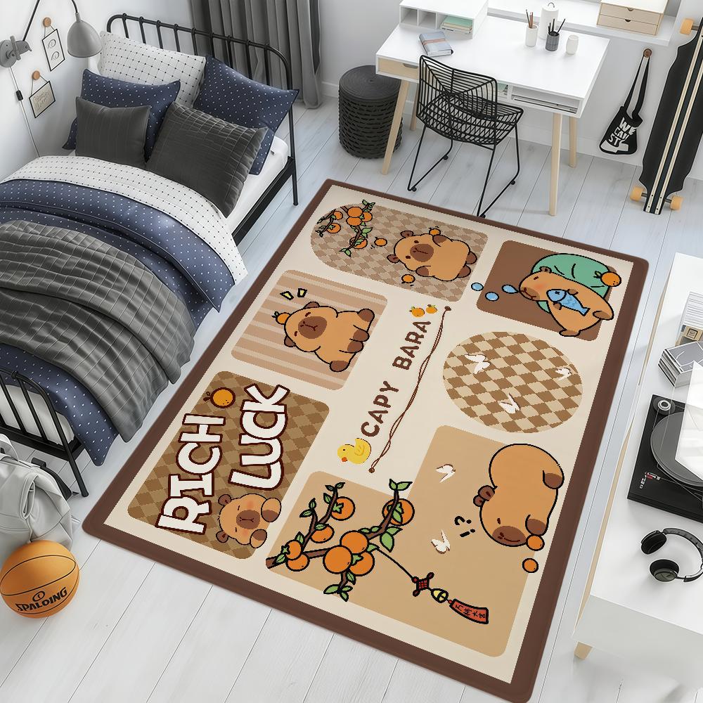 cartoon cute art Capybara kawaii hogar Bedside Rug Kitchen Bath Floor Mat Hallway Balcony Carpet Entrance Doormat Decor Home