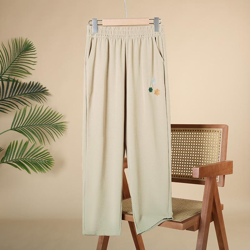 Летние брюки с высокой талией, брюки «девять десятых», женские свободные брюки-гарлем больших размеров, эластичные брюки для отдыха
