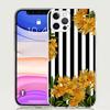 Black White Stripes Flower Phone Case for Apple iPhone 17 Air 16 15 Plus 14 + 13 Mini 12 11 Pro Max 7 8 SE 16Max Soft Shell Cove