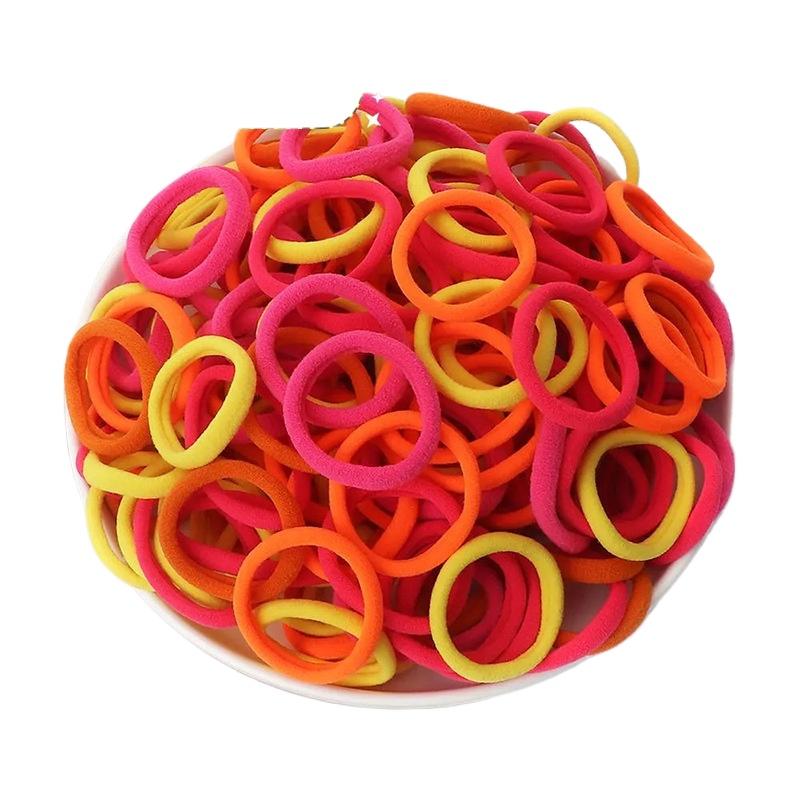 4cm Solid Color Elastic Hair Ties, Girls High Ponytail Towel Circle Hair Accessories