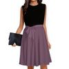 Women's Fashion Casual Lace-up Sleeveless Round Neck Splicing Short Dress