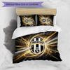 Juventus FC С принтом 3 шт. Комплект постельного белья Мягкий, приятный для кожи, стирающийся Пододеяльник и Наволочки Комплект Для всех сезонов Спальня