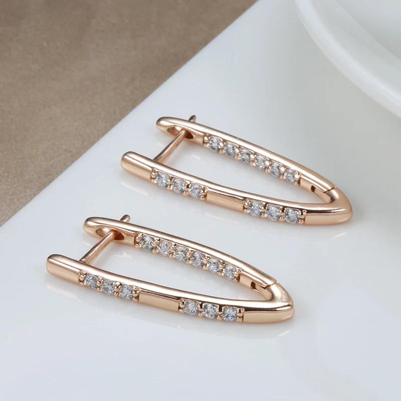 Fashion V Shaped Triangle Drop Earrings for Women Girls Crystal Zircon Straight Piercing Jewelry Accessories