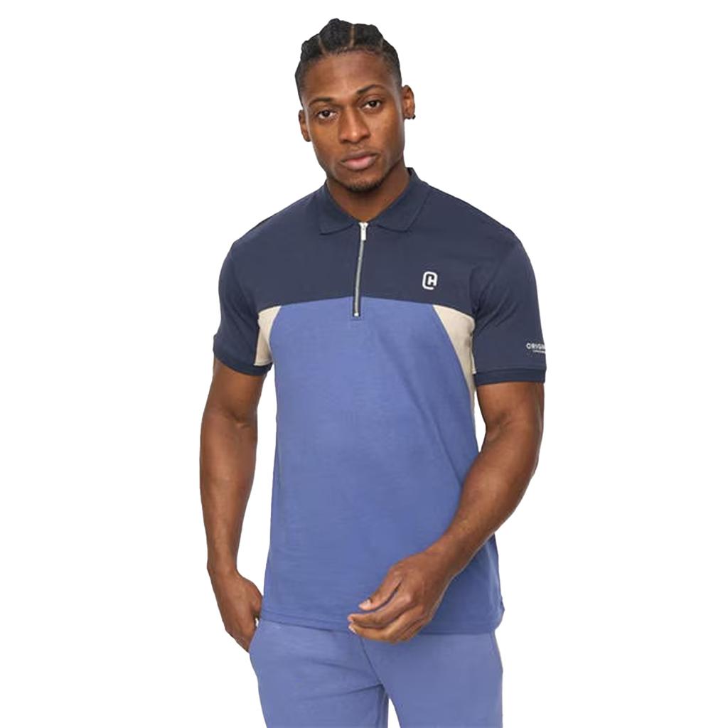 C.P. Company Mens Colour Block Half Zip Regular Polo Shirt