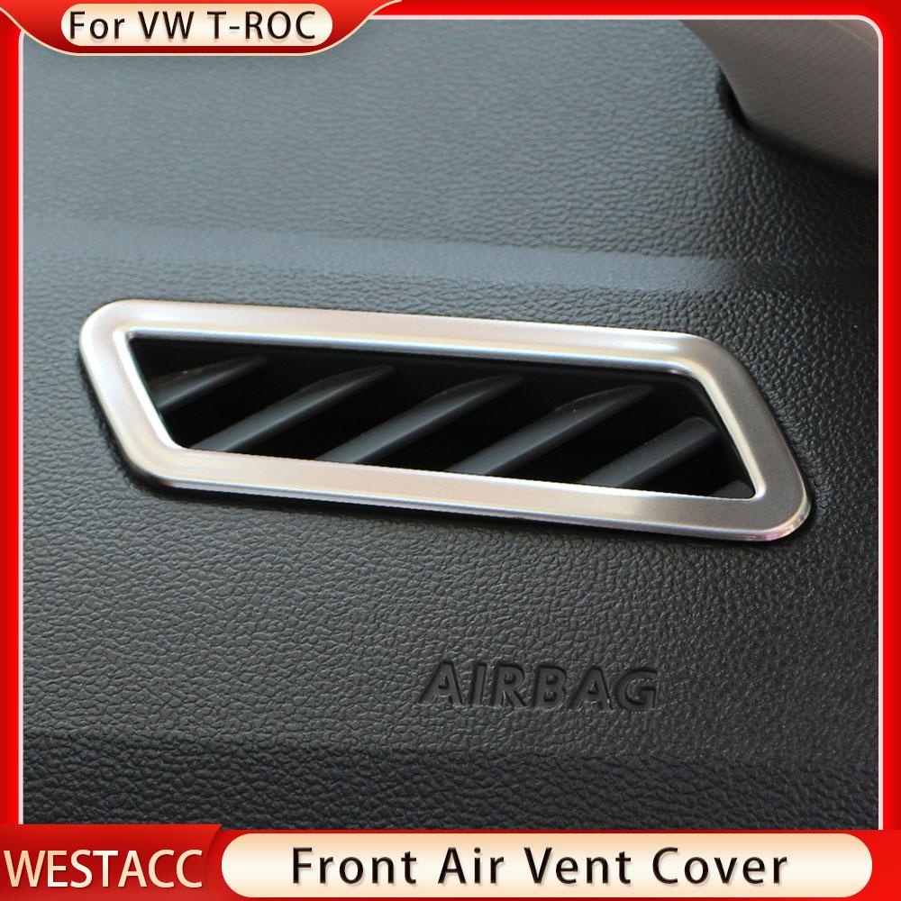 2 шт., передняя панель автомобиля, кондиционер, розетка переменного тока, декоративная наклейка, чехол для Volkswagen VW T-roc 2017-2022