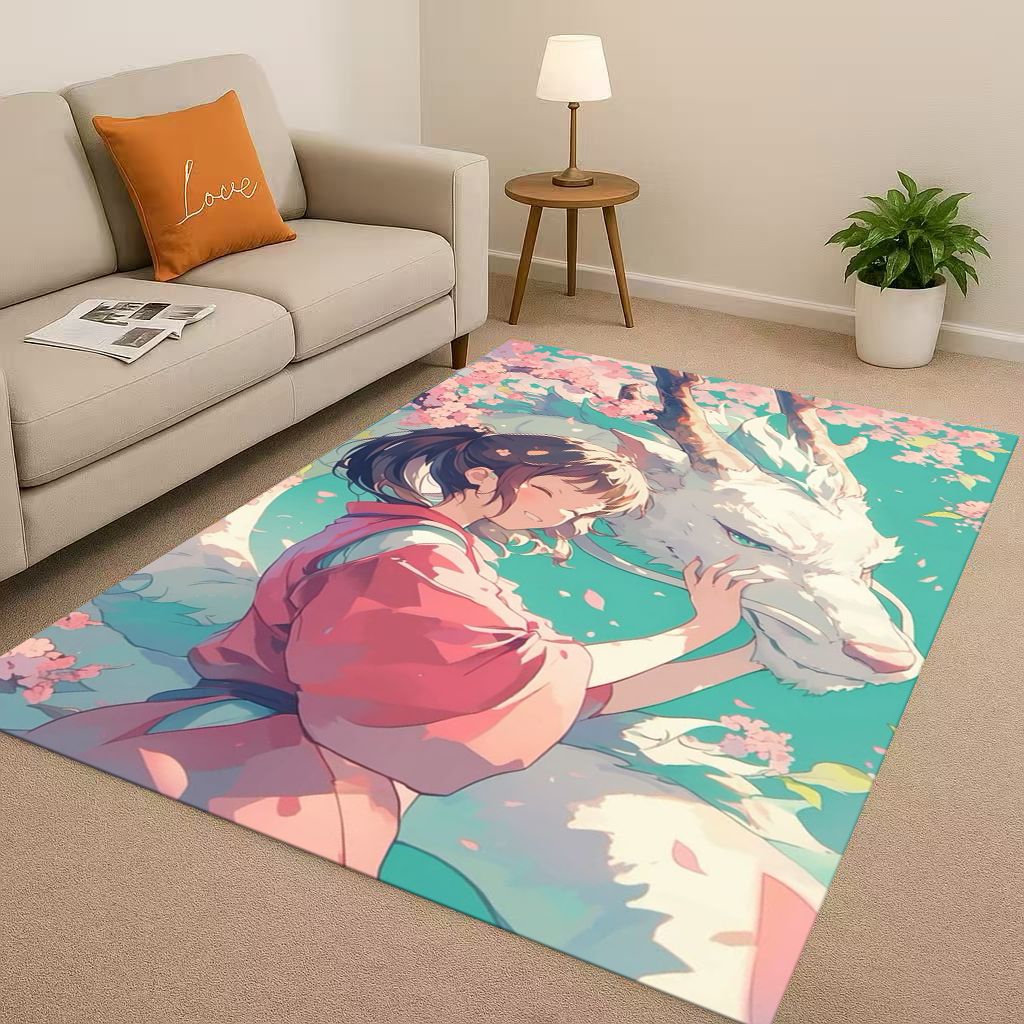 Классический мультфильм Унесенные призраками Лицо без лица Коврик для гостиной Нескользящий Мягкий ковер для спальни Детской комнаты Дивана,Домашний декор Придверный коврик