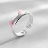 Adjustable Cartoon Little Cat Kitten Pet Finger Rings Lovely Cat Ears Paws Rings Birthday Gifts for College Girls