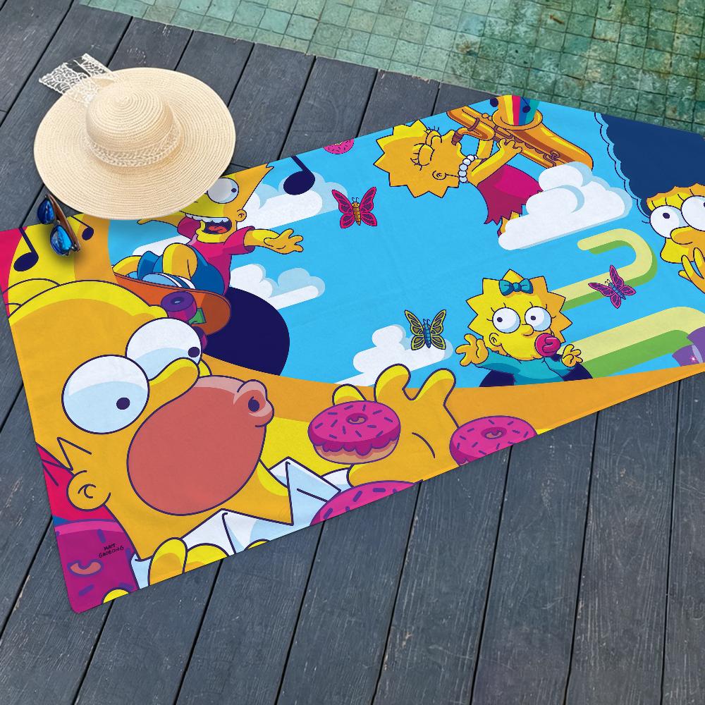Мультяшное полотенце The S-simpsons Полотенца для пляжей, студий йоги, спортзалов, горячих источников, бассейнов и пикников