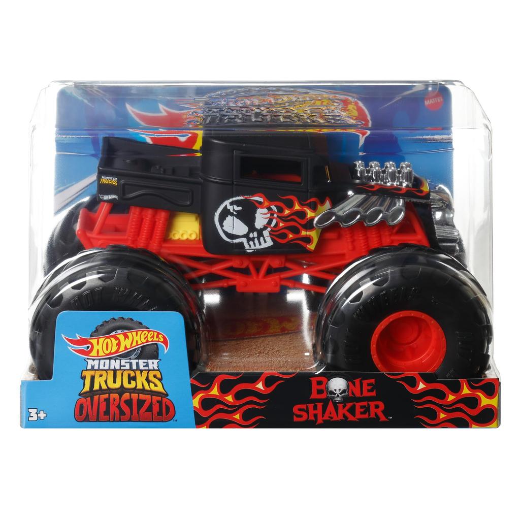 Hot Wheels Big Size Monster Truck Bone Shaker Scale Vehicle Toy Miniature Car for Ages 3 and HNM40 124 Up, Red,