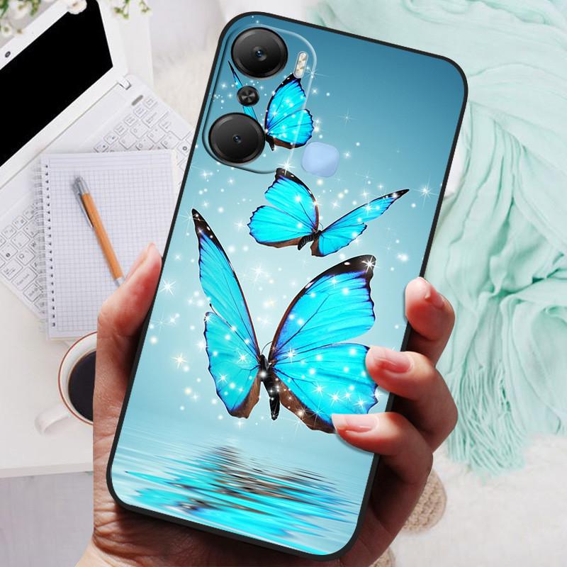 Для чехла Infinix Hot 12 Pro Черная крышка Лев Волк Силиконовые Мягкие Задние Чехлы Для Infinix Hot 12i Hot12 Pro / Hot 20 5G Чехол-накладка