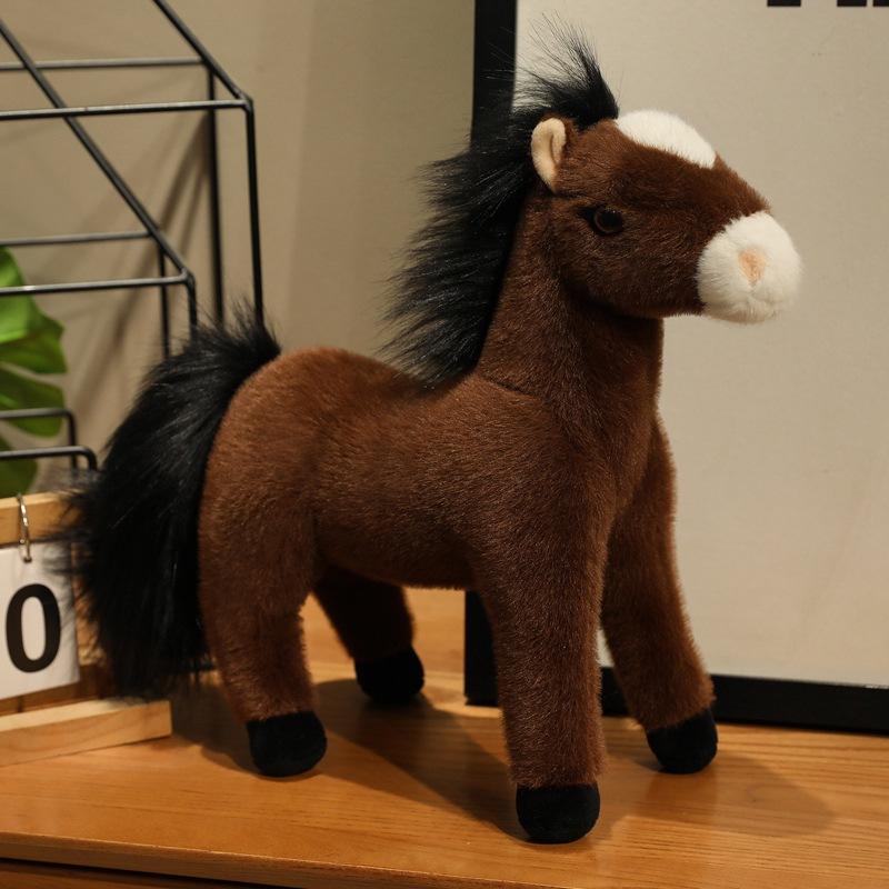 Милая имитация коричневого пони кукла плюшевая игрушка жеребенок зодиакальная лошадь кукла детская успокаивающая кукла