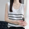 Женская майка в полоску MODERN NEW SAGA летняя футболка без рукавов вязаный топ повседневный жилет женский с круглым вырезом