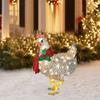 Light-Up Chicken with Scarf Holiday Decoration, LED Christmas Outdoor Decorations