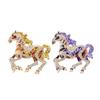 Colorful Horse Brooch Rhinestone Encrusted Alloy Horse Lapel Pin Animal Brooch Pin Outfit Accessory for Clothes Hats Bags Scarves