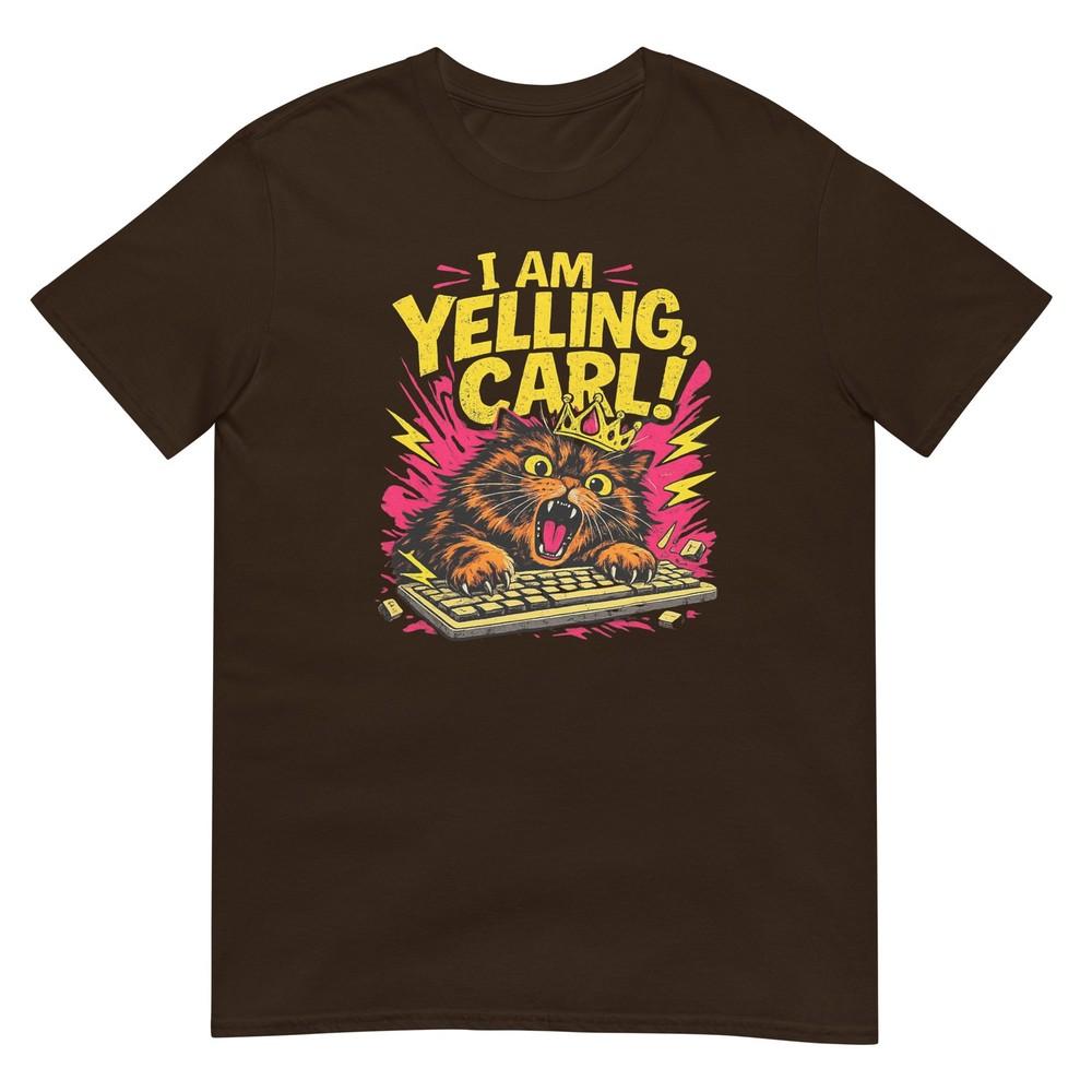Funny I Am Yelling Carl Donut Cat Meme Graphic Tshirt