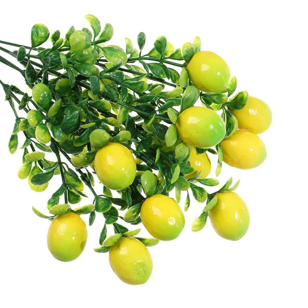 Centerpiece for Home Greenery Decoration Lemon Tree Artificial Fruit Lemon Branch with Green Leaves