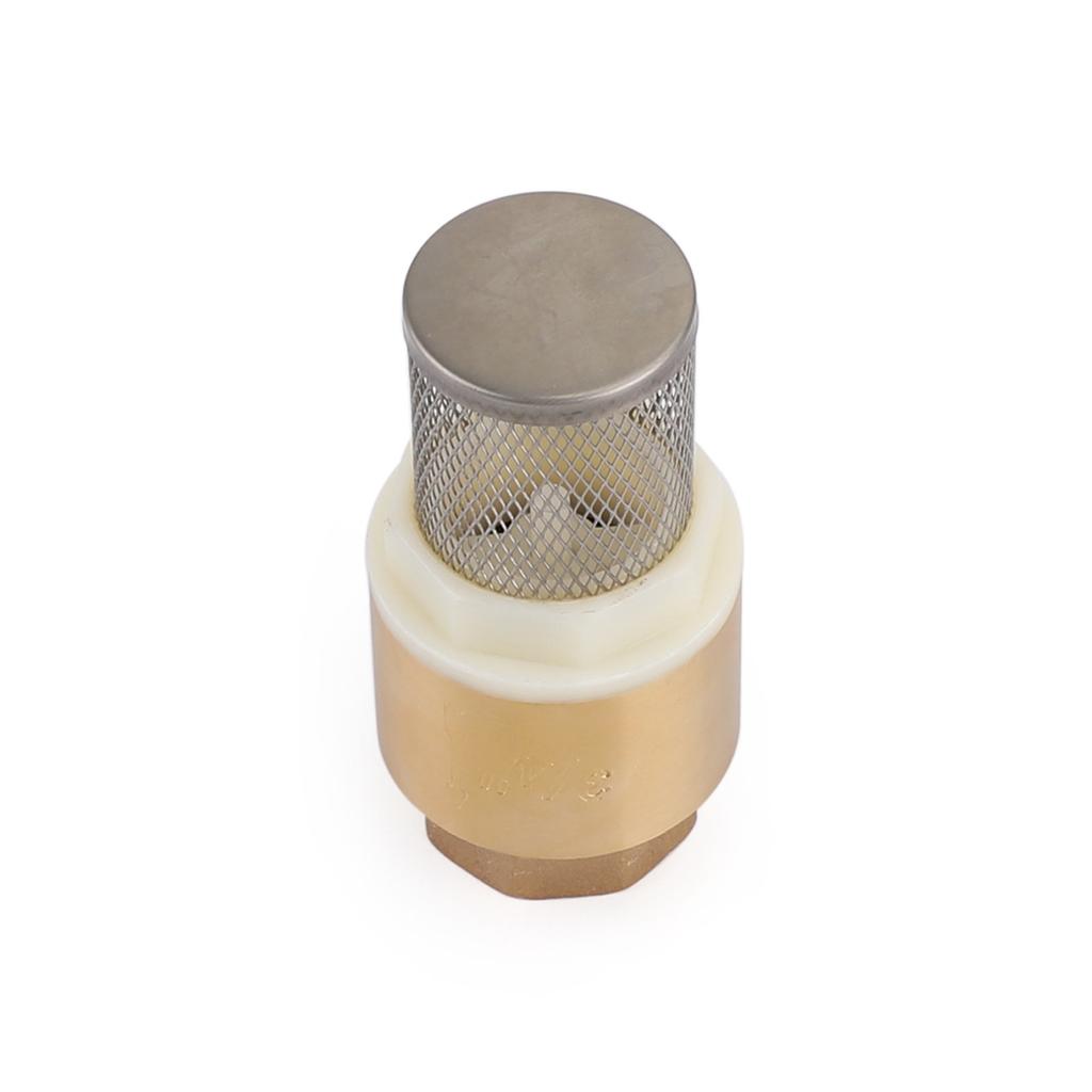 3/4" NPT Inline Check Foot Valve Brass Spring Loaded With Filter 200 PSI