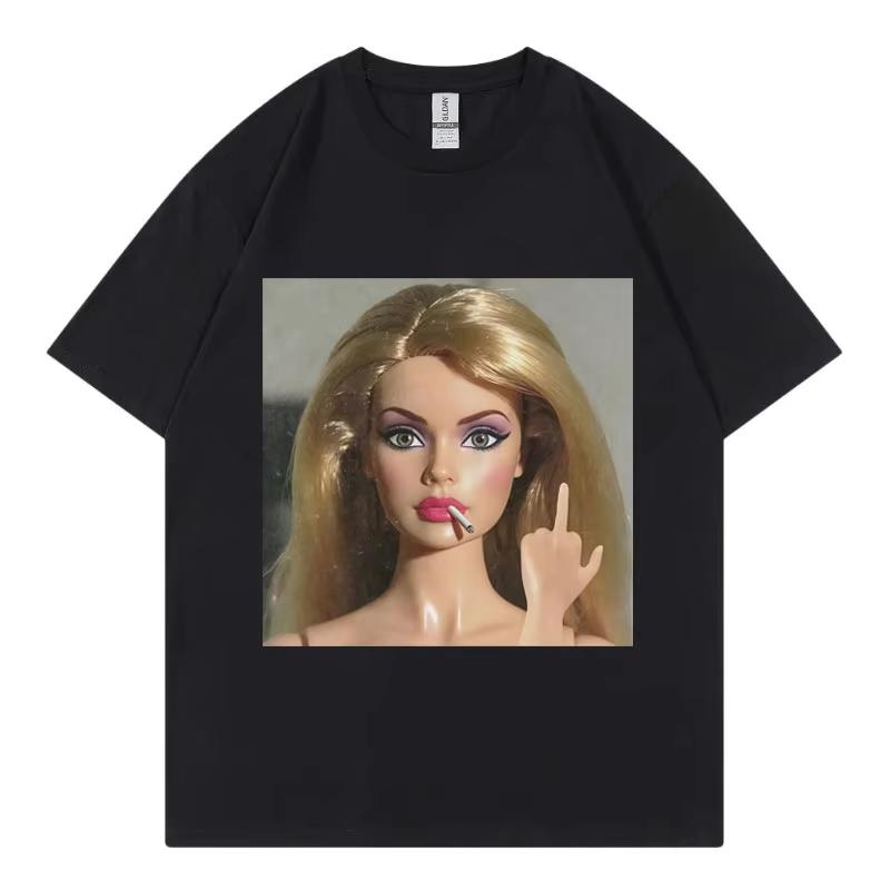Disgusting Doll Face Funny Meme Graphic T Shirts Men Women High Street Fashion Trend T-shirt Summer Casual Losoe Cotton T-shirts