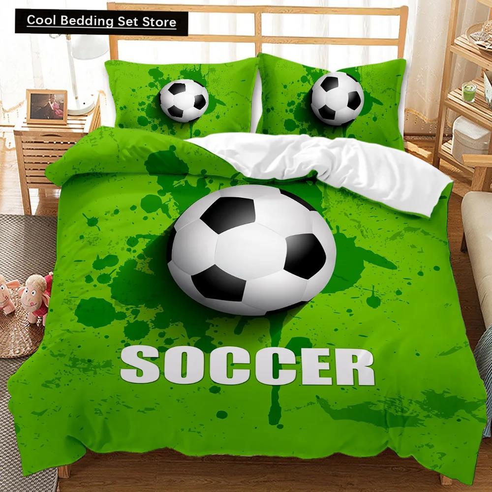 Футбольный пододеяльник Футбольный детский комплект постельного белья 3D одеяло покрывало для мальчиков подростков любителей спорта двойной Queen King полиэстеровый стеганый чехол