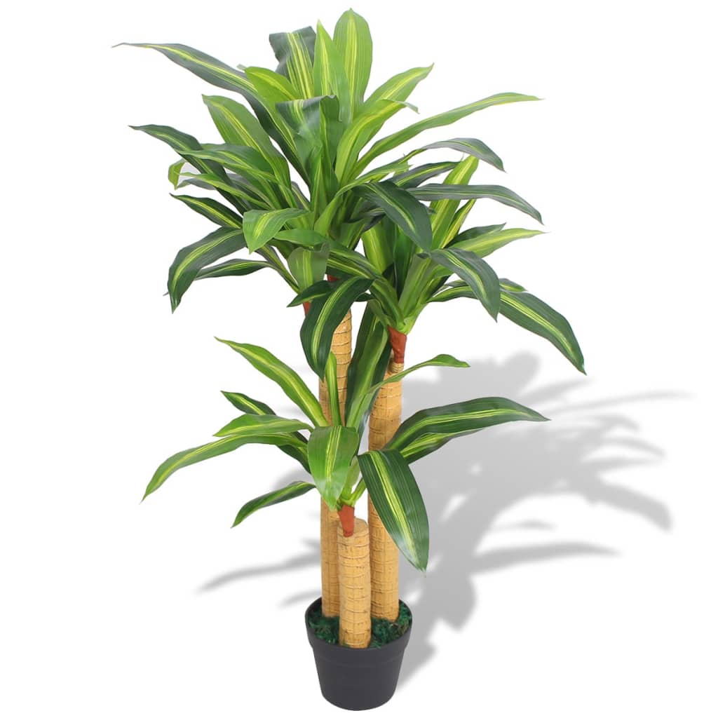 Artificial Dracaena Tree with Pot 100 cm Green