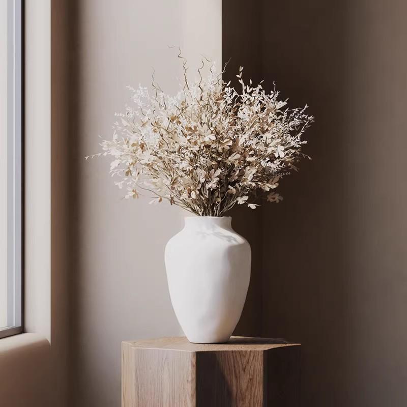 Керамическая гидропонная ваза в стиле mid-century wabi-sabi, черная и белая, с матовым покрытием для ретро-цветочных композиций