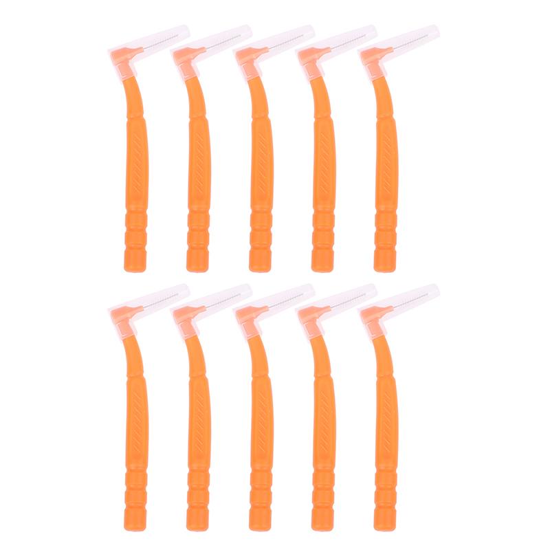 10 шт. L-образные ортодонтические брекеты межзубные щетки для чистки между зубами мини-зубная щетка для чистки межзубных промежутков портативная дорожная