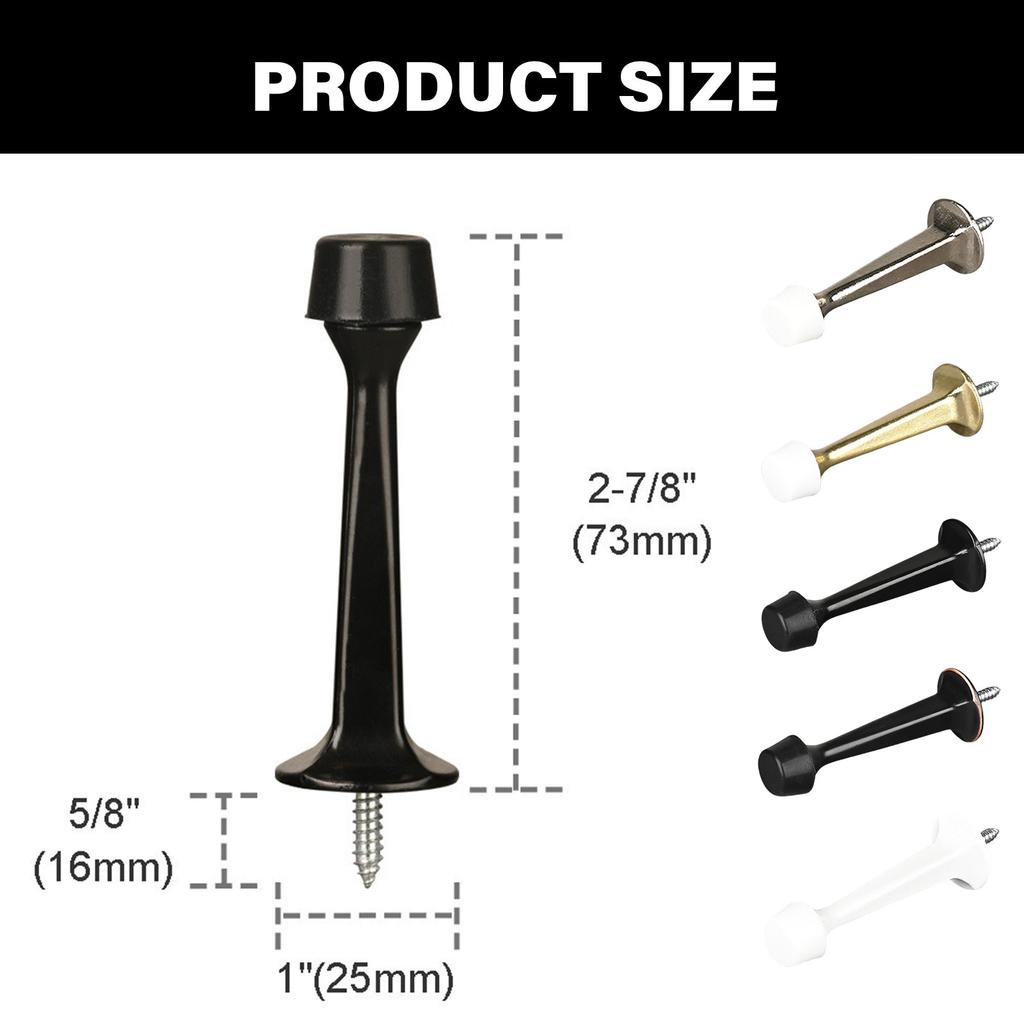 Wall Mounted Door Stop Protector Heavy Duty Door Stop with Soft Rubber Tip Door Stopper Protect Wall & Door Enduring