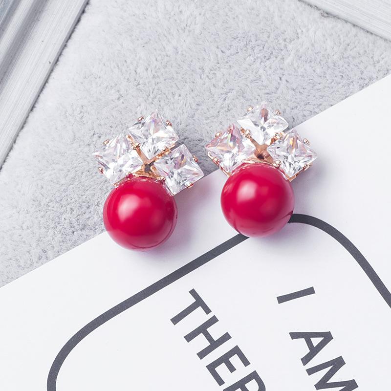 Sexy Exaggerated Red Rose Petal Fringed Earrings, Retro New Year'S Bridal Stud Earrings For Women