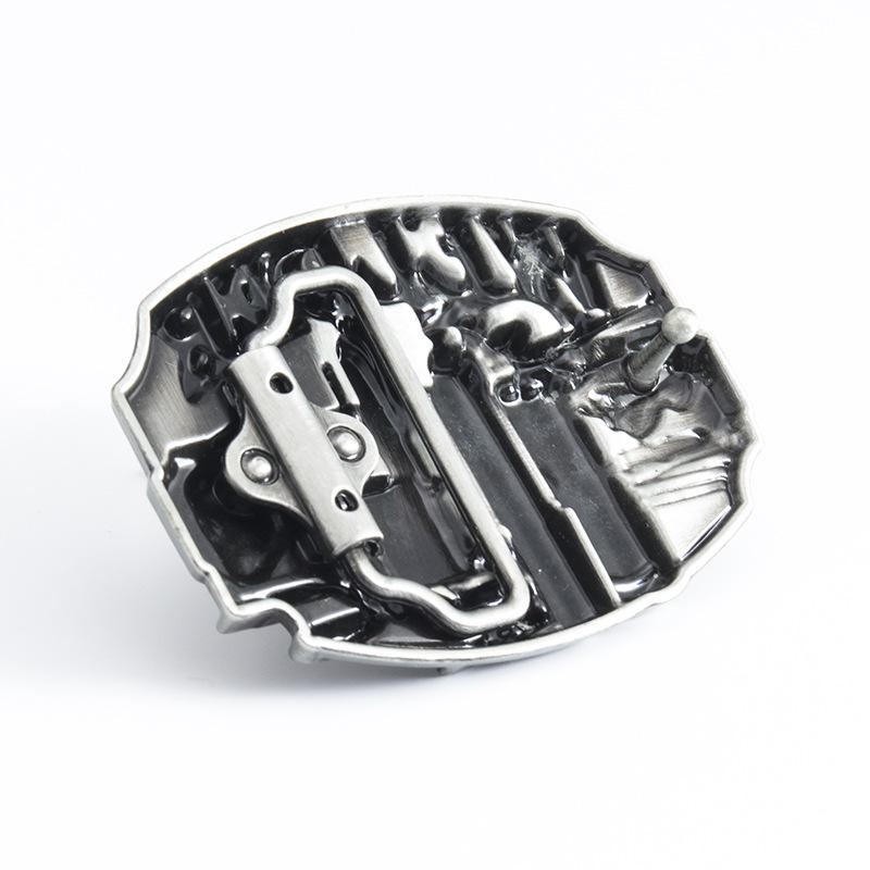 Ретро Пряжка для ремня из сплава - Европейский Американский Стиль Ковбоя, Гладкий Сварочный Дизайн, Хип-Хоп Индивидуальность.