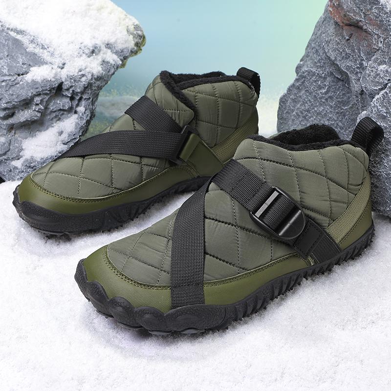 2025 Winter New Fashion Men's Boots Thickened Warm Cotton Shoes Short Plush Thick Soled Non-slip Male Sneakers Casual Snow Boots