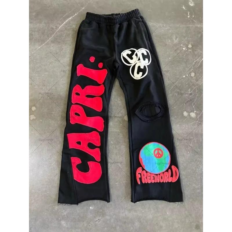 ZYLLO Y2k Спортивные брюки с высокой талией Готические Ретро Брюки с надписью Мужские Свободные Повседневные Универсальные Брюки с широкими штанинами Женские