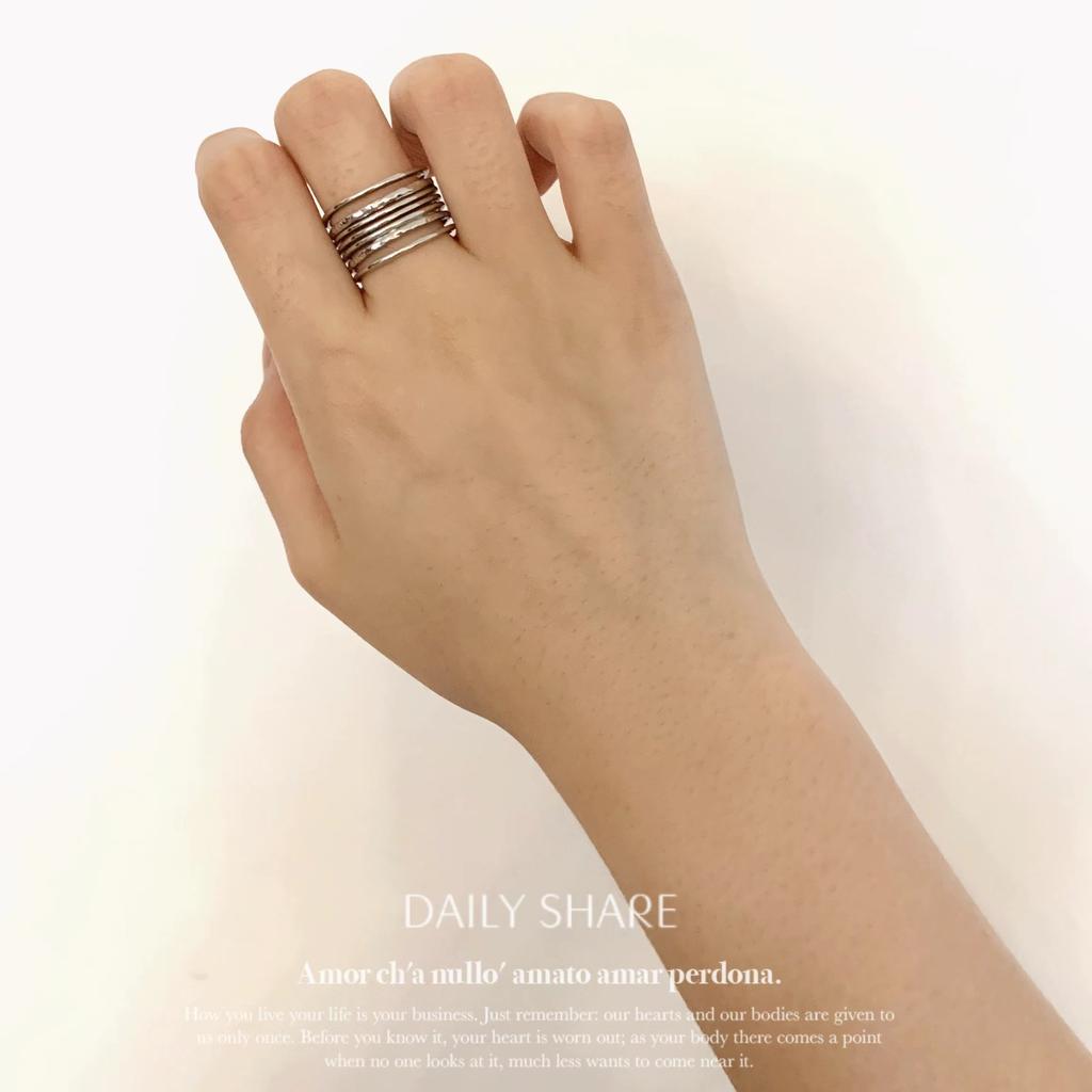 Ins мода преувеличенное многослойное полое гладкое кольцо титановая сталь вакуумное покрытие 18-каратное золотое кольцо мода