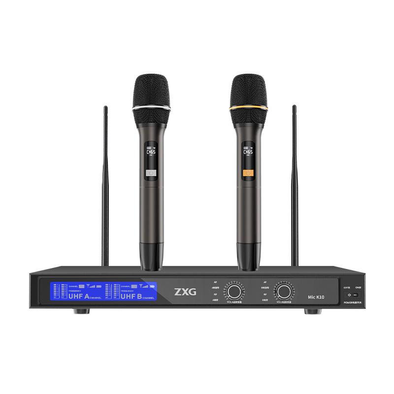 ZXG UHF FM Двойной беспроводной микрофон для сценических выступлений и KTV