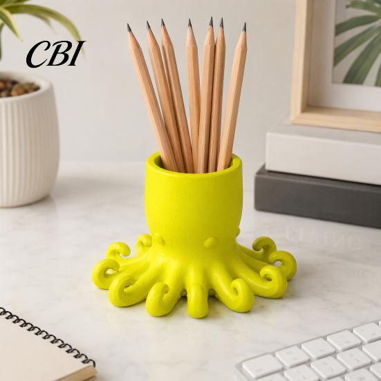 Подставка для ручек, 3D-печатная подставка, Стакан для карандашей в форме осьминога, Милая креативная подставка, Океанское животное, Настольный органайзер для дома, Офисный аксессуар